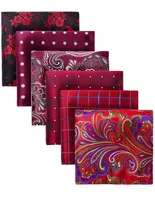 Pocket Square Men Fashion Paisley Floral 6 Pcs Big size 25 x 25 cm Wedding Party Business Handkerchief Gift Box Set SH190925