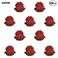 Lest We Forget Poppy Flower Lapel Pin Flag badge Brooch Pins Badges 10Pcs a Lot