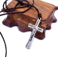 Иисус традиционный тибетский серебряный крест кулон ожерелье тяжелая промышленность влюбленные моды зависают Закон о роли вкусных студентов мужской