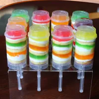 Push up Contenitori POP Strumento di forma rotonda Plastica Food Grade Cake Contenitore Custodia per decorazioni per feste221U