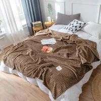 담요 couvertures 쏟아지는 lits couverture solide douce Chaude Tricote Polaire Carre Flanelle Sur Le Lit Blanket