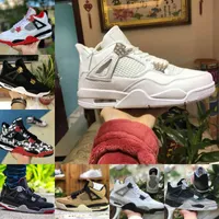 Satış 2021 Bred Kara Kedi 4 4 S Basketbol Ayakkabı Erkekler Erkek Korku Paketi Beyaz Çimento Encore Kanatları Yangın Kırmızı Singles Tasarımcı Sneakers IV Saf Para Eğitmenleri