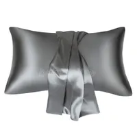 Чистая эмуляция Silk Satin Pathowcase удобная подушка наволочка для подушки для кроватей Hotel Travel Home Brow одна подушка HK0001
