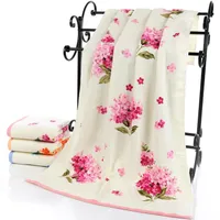 Toalhas florais 100% algodão toalhas de banho para adultos Mulheres Beach Terry Bathroom Serviette de Bain 70 * 140cm