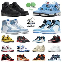 Jumpman4s Retro Kara Kedi Basketbol Ayakkabıları Erkek Kadın 4 S Üniversitesi Mavi 1 S Bordeaux Patent Bred Erkekler Obsidiyen Eğitmen Spor Sneakers
