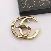 Berühmte Snakelike Gold G Marke Luxurys Designer Brosche Frauen Strass Buchstaben Broschen Anzug Pin Modeschmuck Kleidung Dekoration Hohe Qualität Zubehör