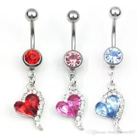 D0144 Heart Style Belly Navel Button Ring Mix Colors