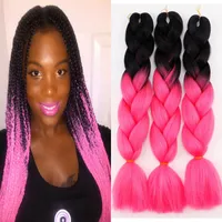 Ombre Xpression Braiding Hair Two Tone Jumbo Crochet Braids Synthetic Hairs Extensions 24 Inches Braid 100% Kanekalon WH0247