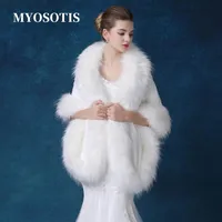 Wraps & Jackets Luxurious Winter White Faux Fur Coat Shawl Women Bridal Cloak Cape Wedding Formal Party Bolero Shrug Chaqueta De Novia
