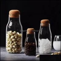 Organizaci￳n de almacenamiento Housekee Home Garden Storage Bottles Jars 150/300/700ml Spices de t￩ de az￺car t￩ Cork Cork Gars Glass puede escalar