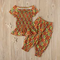 فتاة الملابس مجموعات ملابس الصيف البدلة البوهيمي الأفريقية اثنين من قطعة مجموعة أطفال ملابس الاطفال 210729