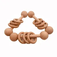 Baby teether giocattoli di faggio in legno di faggio wooden wood wood wood anello roditore anello masticazione musicale per bambini Buono 170 B3