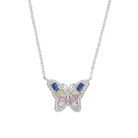 Pastell Bunte CZ Butterfly Halskette Ring Set Gold Farbe Wunderschöne Schöne Schöne Tier Design Modeschmuck Set