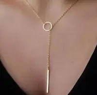 Sieraden DogeAirte Choker Kettingen Vergulde Eenvoudige Metalen Ring Hanger Ketting voor Dames Mode-sieraden