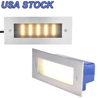 US STOCK 7W Street Lights LED Simple Modern Aluminum Matte Recessed Stair Outdoor Light Waterproof IP65 Warm White Energy Saving for Entertainment Villa Steps