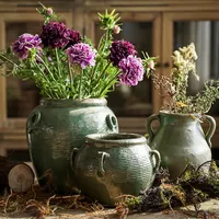 Wazony ceramiczne wazon Vintage Stoe Strona główna Wystrój Kwiat Terrarium Dla Kwiatów Ogród Decoração Para Casa Jaraleram
