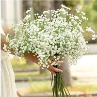 56cm White Artificial Flower IntersPersion Mantianxing Decor para Casamento Casamento Plástico Gypsophila Falso Flores Decorativas Grinaldas