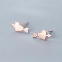 Stud 100% 925 Sterling Silver Petite Plain Hearts oorbellen voor vrouwen kleine fijne sieraden Brincos