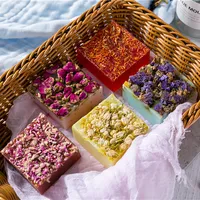 Sapone fatto a mano rosa, olio essenziale gelsomino lavanda pianta fiore e pelle souvenir souvenir idratante sapone di pulizia del viso