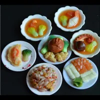 10pieces / Lot en gros 33pcs / Set Poupées Accessoires Cuisine Mini Vaisselle Miniatures Miniatures Coupe Plaque Plaque Jouets pour enfants Filles