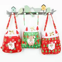 Festive Party Supplies Gift Wrap Christmas Candy Xmas Bag Flannel Snowman Santa Claus Sack Bags For Kids a48