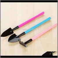 3PCSSET Mini Shovel Spade Rake Metal Head Garden Trädgårdsskötsel Växtverktyg Set med färgstarkt trähandtag ZA5755 5MIIG A1I4Q