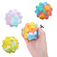 DHL New 3D Fidget Toys Ball GamePlay Anti Stress Relief Kawaii Figet Adult Kid Rainbow Push Bubble Squishy Women Girl Christmas Gift Co27