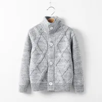 Suéteres para hombre 2-12T Baby Cardigan suéter niño niña niño ropa otoño invierno manga completa algodón tejido cuello alto 2021