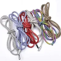 2021 Full Rhinestone Crafts DIY Spodnie sznurkowe Liny Cap Rainbow Shoelace Bling Belt Bowknot Lazy Elastyczne Sznurowadła Akcesoria Odzieżowe