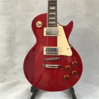 2021 Groothandel Chinese Factory OEM 2 rode LP elektrische gitaar, verkopen van hoge kwaliteit gitaar, palissander toets, mahonie en nek