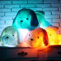 Party Favorit 50cm LED Glödande hund Plysch leksak Stor Storlek Blinkande Ljus Valp Lysande Söt Docka Fylld Kids Baby Födelsedag