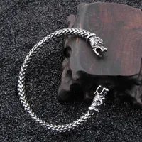 Stainless Steel Vikings Wolf Bracelets for Women Male Accessories Viking Bracelet Men Wristband Cuff Bracelets Bangles Teen Wolf Q0719
