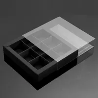 ギフトラップ50pcs 9グリッドマカロンパッケージングボックスクリアウィンドウベーキング引き出しタイプパーティーデザートペーパーパッキングボックス