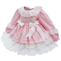 Girls spagnolo BOUTIQUE Dress Beb By Birth Birthday Dresses Bambini in pizzo Bow Gown Girl Girl Princess Lolita Robe Abbigliamento infantile 210331
