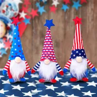 DHL Ship 50pcs Gnome patriottico per celebrare la Giornata dell'Indipendenza americana Dwarf Doll 4th of Luglio Ornamenti per bambole peluche fatte a mano FY2605