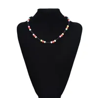 Chokers Lindas Beads de acrílico Collares para mujer Boho Flower Heart Charms Choker Clavicle Y2K Collar Joyería de verano Regalo