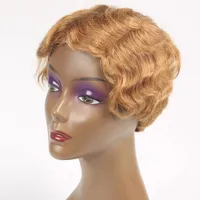 LX Marca Pixie Cut Wigs Human Hair Romance Weave Short Bob Pelucas Bob para mujer Pelucas Retro Pelucas Retro 100% Pelo humano Menos de $ 50Factory Dire