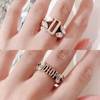 Design jewelry diamond eye letter brass fashion simple temperament ring female