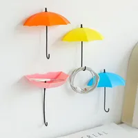Hooks Rails Creative Umbrella Shape Wall Adhesive Nail Free 3 pour stocker de petits objets sur la cuisine et la salle de bain