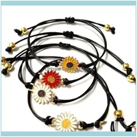 Charm JewelryVintage Designer Bracelets Gold Sunflower Cita Pulsera Pose￭a Pinky Jewelry Women Drop entrega 2021 Z56SJ