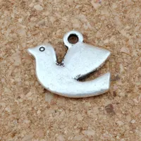 100 unids Antiguo Plata Paz Dove Charms Charms Colgantes para la fabricación de joyas, pendientes, collar Accesorios de bricolaje 17x13.5mm A-250
