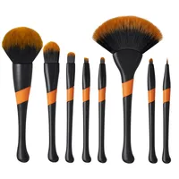 Conjuntos de cepillo de maquillaje de lujo de alta calidad 8 piezas de herramientas de cosméticos Kit de cerdas suaves como cabello animal para pólvora de sombra de ojos cepillos de ventilador