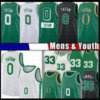 Boston Celtics Mens Youth Kid's Jayson 0 Tatum Larry 33 Bird Basketball Jersey Kemba 8 Walker Jaylen 7 Brown Marcus 36 Smart Retro Mesh Jerseys 2021 New
