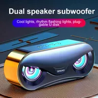 M6 Cool Gufo Design altoparlante Bluetooth Compatibile Bluetooth LED Flash Wireless Altoparlante Lampada Musica Sound Box per la casa di viaggio per la casa