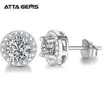 Round Cut 3.0CT Diamond Test Passed Rhodium Plated 925 Silver D Color Earrings Jewelry Girlfriend Gift 220121