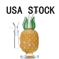 Hookahs ananas bong rökrör dabbers riggar vatten bongs bang röka rördesign 7,8 tum höjd 14.4mm gemensam med kvarts banger eller glidskål USA lager