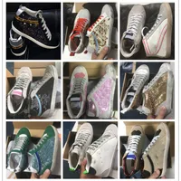 Italian star old dirty shoes Mid Slide Star super Leather Sneakers casual for men and women shoe&#039;s Best quality