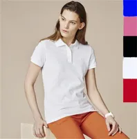 Frauen Polo Hemd 2021 Sommer Krokodil Stickerei Stil Kurzarm Soild Farbe Baumwolle Polo Shirts Frau Gute Qualität Poloshirt Größe M-2XL