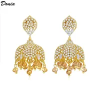 Dangle & Chandelier Donia Jewelry Famous Ethnic Style Earrings European And American Creative Tassel Pearl Bell
