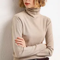 Женские свитера кашемировые водолазки свитер женские шерстяные теплые джемпер 2021 осень зима одежда женское твердое вещество потягивает бешеный пуловер